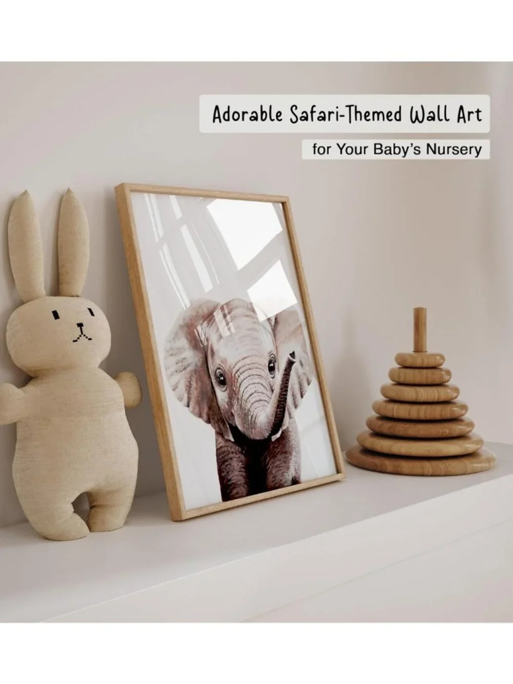 Safari Nursery Wall Art Set of 6 - Unframed Animal Decor for Baby Room - 8